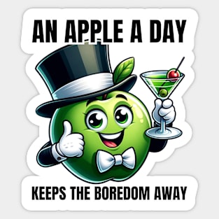 Elegant Apple Martini - An Apple A Day Keeps the Boredom Away Tee Sticker